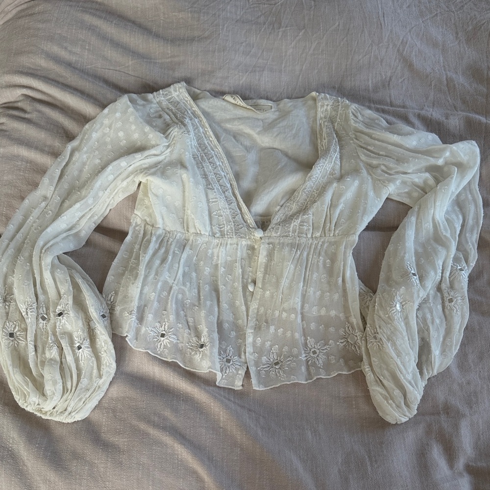 Jen’s Pirate Booty Bohemian White Lace Blouse - Women's Top